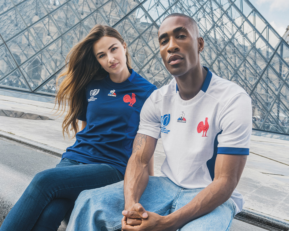 RWC France Shirts, Home & Alternate 2023. Available at Lovell-rugby.co.uk