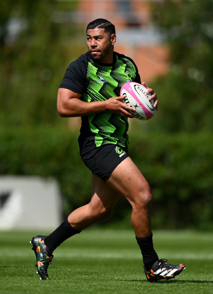 TEDDINGTON, ENGLAND - MAY 24: Charles Piutau of World XV during the World XV training session at The Lensbury on May 24, 2023 in Teddington, England. The World XV will play against the Barbarians at Twickenham on Sunday May 28. (Photo by Alex Davidson/Getty Images)