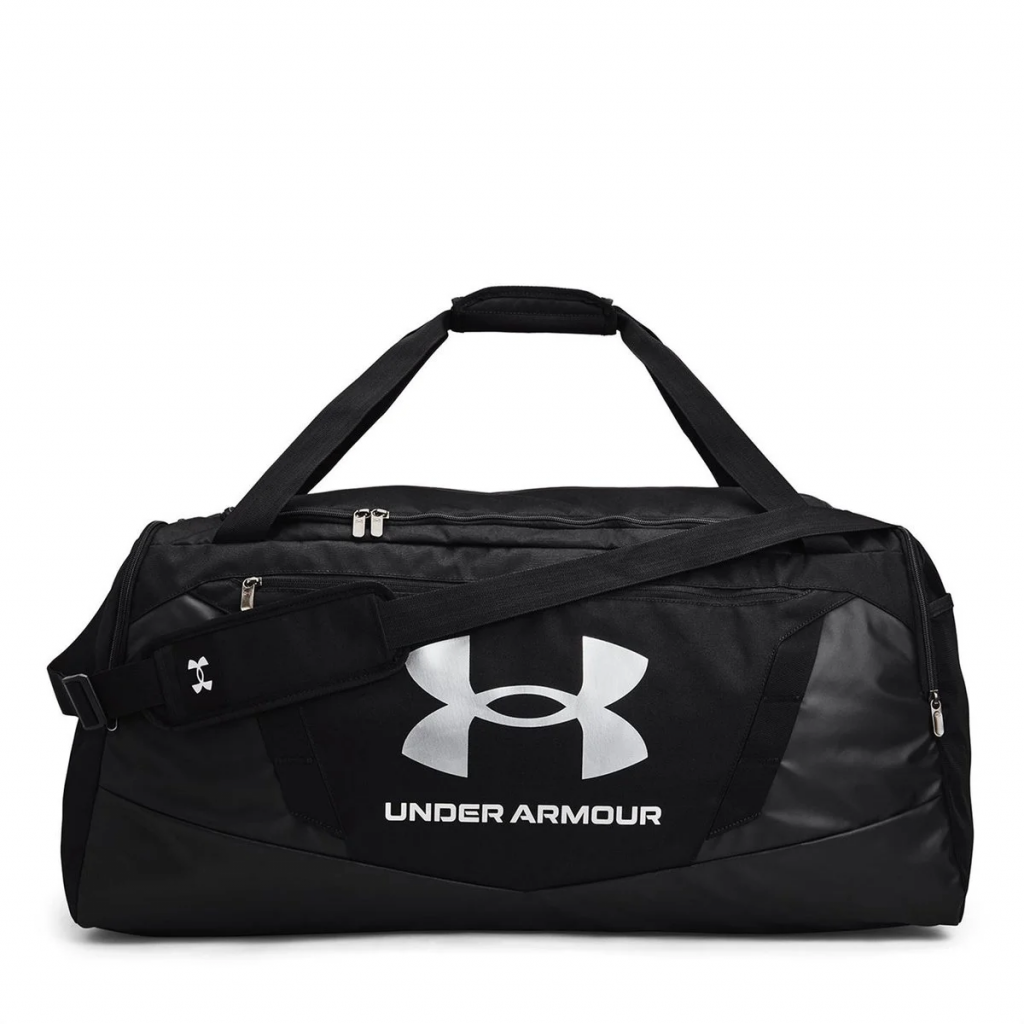 Black & White Under Armour Rugby Kitbag, capable of carrying up to 5 litres.